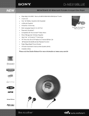 Sony D-NE319 Marketing Specifications