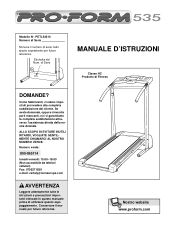 ProForm 535 Treadmill Italian Manual