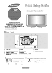 Samsung LN40A500T1F Quick Guide (ENGLISH)