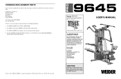 Weider 9645 Instruction Manual