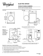 Whirlpool WED7590FW Dimension Guide