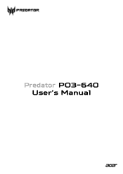 Acer Predator PO3-640G User Manual