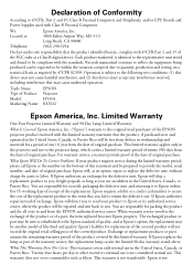 Epson EX3212 Warranty Statement