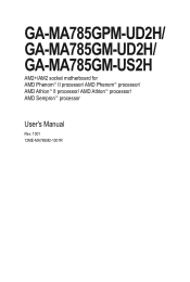 Gigabyte GA-MA785GM-US2H Manual