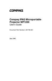 HP MP1200 Compaq IPAQ Microportable Projector MP1200 - Users Manual