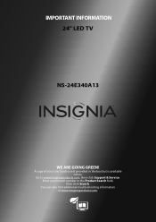 Insignia NS-24E340A13 Important Information (English)