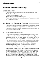 Lenovo Miix 2 11 Lenovo Limited Warranty & Product Specific Notices - Lenovo Miix 2 11