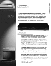 Toshiba HD A35 Printable Spec Sheet