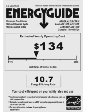 GE AEL18DP Energy Guide