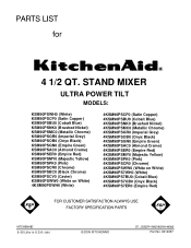 KitchenAid KSM90PS Parts List