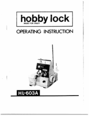 Pfaff hobbylock 603A Owner's Manual