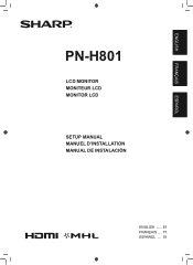 Sharp PN-H801 Quick Start Setup Guide