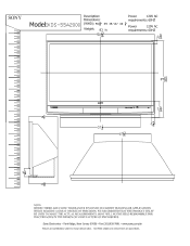 Sony KDS-55A2000 Dimensions Diagrams