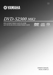 Yamaha DVD-S2300MKII DVD-S2300MKII Manual