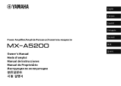Yamaha MX-A5200 MX-A5200 Owner s Manual
