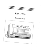 Brother International FAX-1000 Users Manual - English