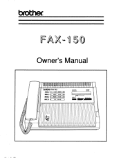 Brother International FAX-150 Users Manual - English