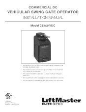 LiftMaster CSW24VDC CSW24VDC  Installation Manual
