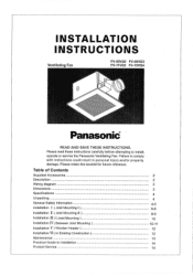 Panasonic FV-15VQ3 Installation Instructions