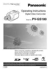 Panasonic PV-GS180 Digital Video Camera-englsih/ Spanish