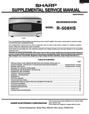 Sharp R-508HS Service Manual