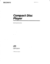Sony CDP-CX210 Operating Instructions
