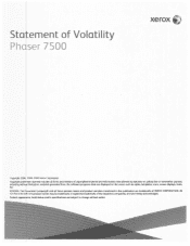 Xerox 7500DX Phaser 7500 Statement of Volatility