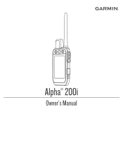 Garmin Alpha 200i Owners Manual