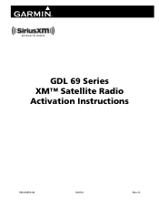 Garmin GRT 10 Transceiver XM Satellite Radio Activation Instructions