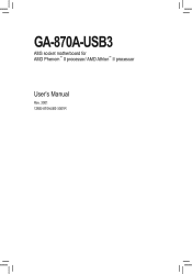 Gigabyte GA-870A-USB3 Manual