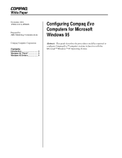 HP Evo n600c Configuring Compaq Evo Computers for Microsoft Windows 95