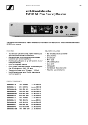 Sennheiser EM 100 G4 Product Specification EM 100 G4