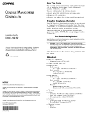 HP 203039-B21 Console Management Controller Door Lock Kit Installation Card
