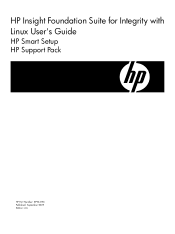 HP Rx2620-2 HP Insight Foundation Suite for Integrity with Linux User's Guide - HP Smart Setup - HP Support Pack