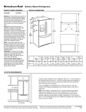 KitchenAid KFIS29PBMS Dimension Guide