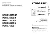 Pioneer DEH-X7600S Owner's Manual
