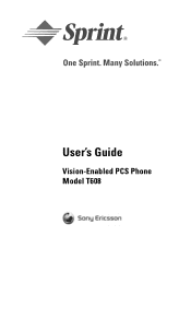 Sony Ericsson T608 User Guide