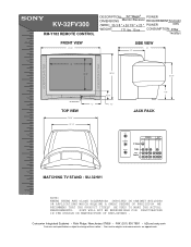 Sony KV-32FV300 Dimensions Diagrams