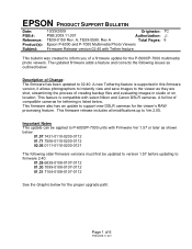 Epson P7000 Product Support Bulletin(s)