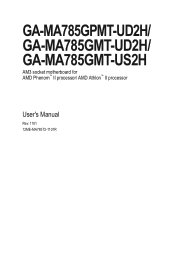 Gigabyte GA-MA785GMT-UD2H Manual