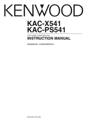 Kenwood KAC-X541 Instruction Manual