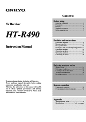 Onkyo HT-R490 Owner Manual