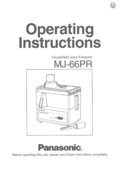 Panasonic MJ66PR MJ66PR User Guide
