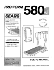ProForm 580 Si Treadmill English Manual