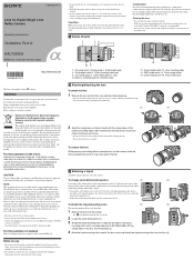 Sony SAL70200G Operating Instructions