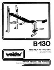 Weider B130 Bench Assembly Instructions