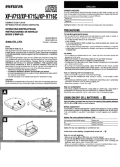 AIWA XP-V716C Operating Instructions