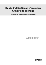 Asko DC7181 User manual 427000440 ASKO DC7181 FR
