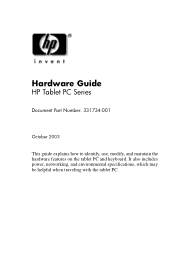 HP TC1000 Compaq Tablet PC TC1100 Series Hardware Guide