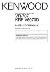 Kenwood VR707 Instruction Manual